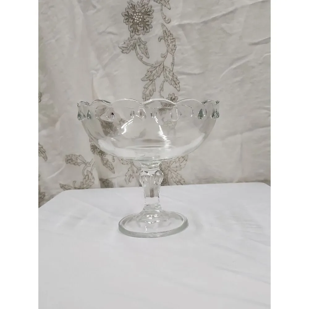 Vintage Indiana Glass Co. Teardrop Pedestal Compote Bowl